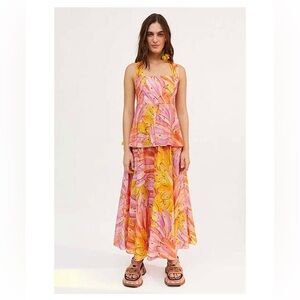Farm Rio Ombré Banana Tie Back Dress